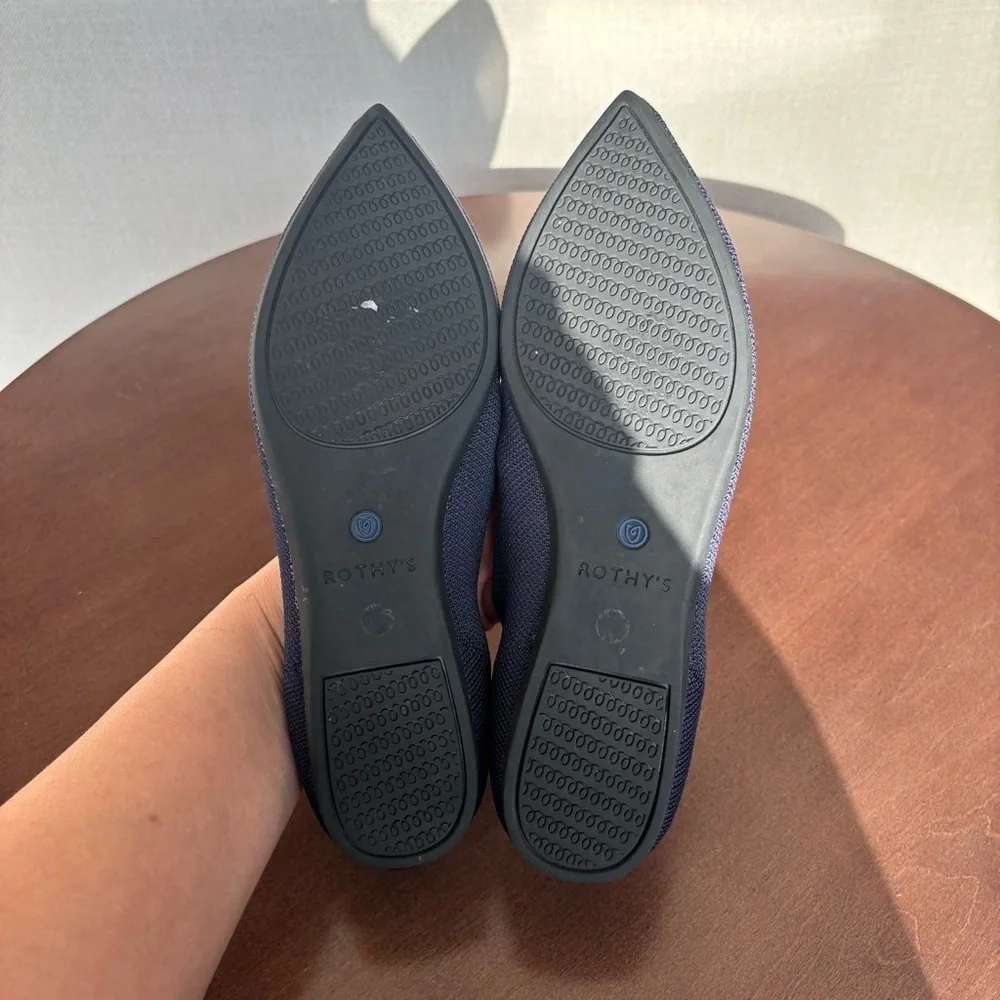 Rothy's Women’s The Point Maritime Navy‎ Slip On Flats Ballet, Size 7